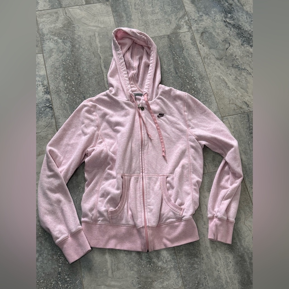 Nike Light Pink Hoodie with Zip - Picture 1 of 5